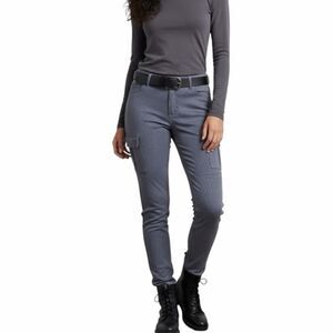 PRANA Women’s Gray Diamond Pattern Straight Leg Cargo Pants Size 12